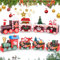 HGRGHH 2 STK Weihnachten Tischdeko, Holz Eisenbahn Weihnachtsbaum, Zug Deko, Weihnachtsdeko Tisch, Geschenke für Xmas Party Neujahr-Bunt