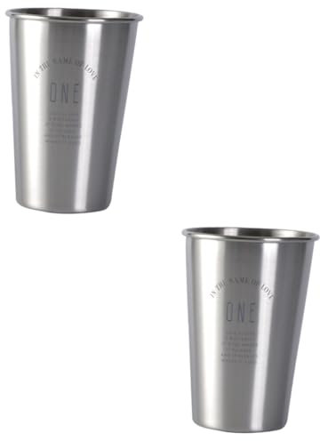 TINEASUR 2 Pz tazza di caffè tazza inossidabile bicchieri da pinta bicchieri per bere il ghiaccio tazze impilabili tazzine caffe tazza da caffe tazza di succo tazza in acciaio inossidabile