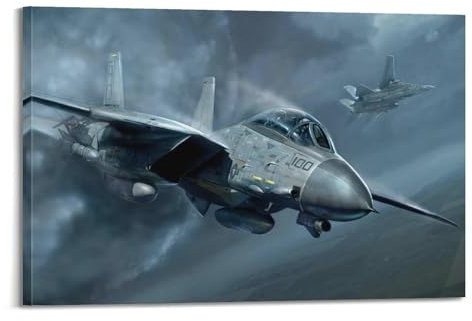XFPMXC F-14 Militär-Kampfflugzeug-Poster, Kampfflugzeug, dekoratives Gemälde, Leinwand, Wandkunstwerk, Bild, 60 x 90 cm
