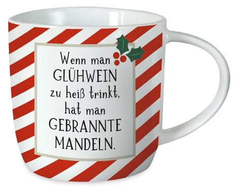 Grafik-Werkstatt Kaffeetasse mit Spruch 300 ml | Porzellan-Tasse Weihnachten | Gebrannte Mandeln