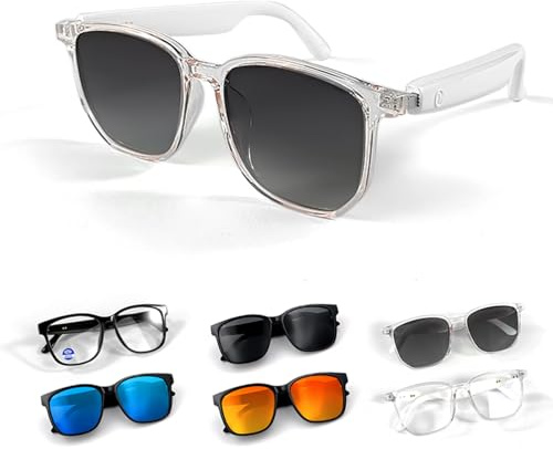 Wireless Bluetooth Glasses for Men Women Shades UV400 Protection Polarised Smart Sunglasses with Open Ear Earbuds, Wireless Polarized Fishing Driving Hiking Sports Sunglasses with Bluetooth Speaker
