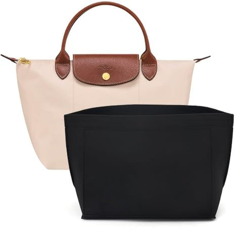 lumanothy Taschen Organizer Shopper, Handtaschen Organizer mit Multi-Pocket, Filz Longchamp Organizer für Longchamp, polene, mommy bag, Einkaufstasche, Schwarz, M