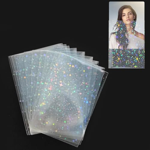100 Stück Laser Fotokartenhüllen 56x87mm 200 Micron Klare Glänzend Klarsichthüllen Wasserdicht Karten Hüllen Kpop Photocard Sleeves Kartenschutzfolie Transparente Kartenhüllen für Sammelkarten