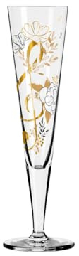 RITZENHOFF 1071045 Champagnerglas 200 ml - Serie Goldnacht Nr. 45 - Designerstück mit Echt-Gold Made in Germany