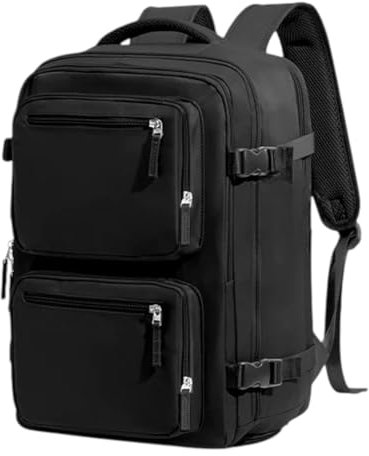 Mi Ko Mi Ka Mochila de Viaje Grande: Resistente al Agua, con Compartimento para Zapatos Separado, Puerto de Carga USB y Diseño Multifuncional Antirrobo. 2210 (Negro 5188)