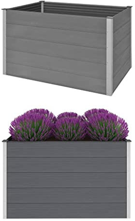 NQJIBUE Item-Garden Hochbeet WPC 150x100x91cm Grau, Rasen & Garten, Gartenarbeit, Töpfe & Pflanzgefäße