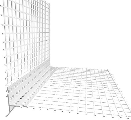 doitBau Tropfkantenprofil PVC-Eckschutzwinkel – Armierungsgewebe Tropfkante – 125 x 125 mm Schenkel 2 m Länge, 10 Stab 20 m Set für WDVS Fassadendämmung Balkon Unterseite Fenstersturz