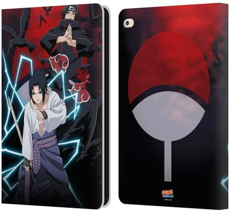 Head Case Designs Licenza Ufficiale Naruto Shippuden Sasuke e Itachi Arte Chiave Custodia Portafoglio in Pelle Compatibile con Apple iPad Air 2 (2014)