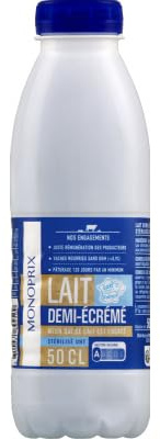 Monoprix Lait demi-écrémé stérilisé UHT 50cl