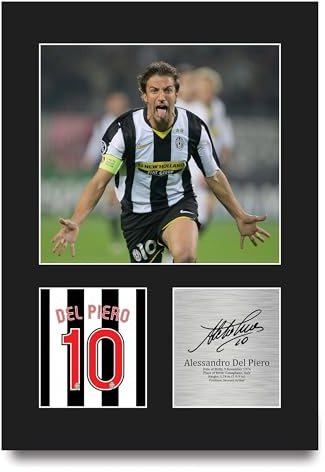 HWC Trading Alessandro Del Piero Juventus Geschenke Gedrucktes Signiertes Autogramm Foto für Fußball Anhänger and Fans - A4 Porträt