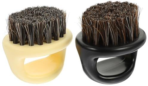VILLCASE 2 Stück Pack Bartbürste für Herren mit Naturborsten Reinigungsbürste Zur Hautpflege und Entfernung Abgebrochener Haare Handliche Schnurrbart und Bartstylingbürste für