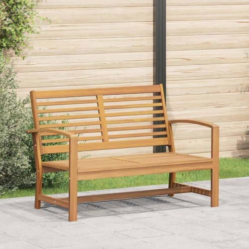 Holamys Gartenbank aus massivem Teakholz, 110x64x76.5 cm, wetterfest, für Balkon und Garten, natürliche Holzoptik, robust