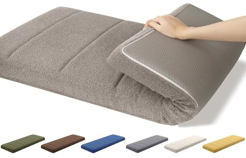 AQIGR Bankkissen 100x40 120x40 140x40 80x40 150x50 Bankauflage Sitzkissen Bank Sitzauflage Sitzbank Auflage Polster fur Kissenauflage Küchenbank Gardenbank Essbank(Khaki,45x200CM)