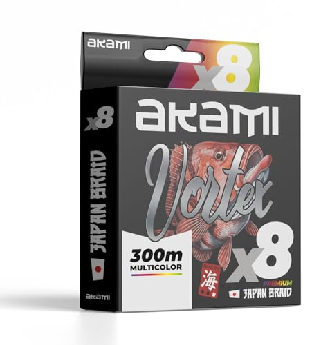 Akami VORTEX X8 MULTICOLOR Trecciato PE 8 Capi – Tecnologia Giapponese, Alta Resistenza, Profilo Tondo – Diverse Metrature