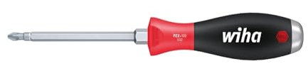 Wiha Schraubendreher SoftFinish® Pozidriv mit durchgehender Sechskantklinge und massiver Stahlkappe (03246) PZ2 x 100 mm, für gezielte Hammerschläge, Schlagen und Meißeln, Sechskantansatz zum Lösen von festsitzenden Schrauben