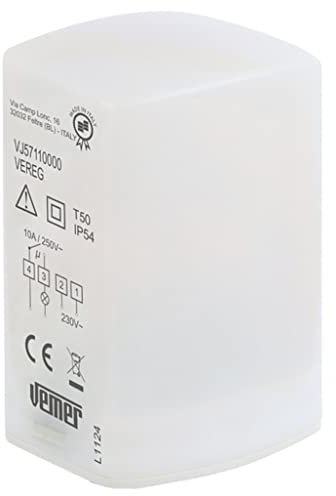 VEMER VJ57110000 VEREG-Interruttore Crepuscolare per Uso Esterno, Installazione a Parete o a Palo, Grigio Chiaro