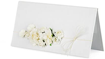 Elegantes Hochzeitskarte Etui für Geldgeschenke 19x10cm, Perlmutt Papier, Geschenkverpackung, Glückwunschkarte, Gutscheinfach, ideal für Geld - Hochzeitsgeschenke oder Gutscheine zur Hochzeit