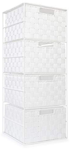 EHC 4 Drawer Storage Cabinet for Bedroom, Bathroom - White