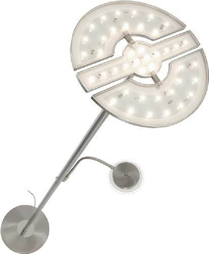 Briloner Leuchten LED Stehlampe mit flexibler Leselampe, Leuchtenkopf 2-teilig kipp- & schwenkbar, dimmbar, moderne Wohnzimmerlampe, 21 W + 3.5 W