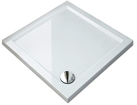 SONNI Duschtasse 90x90x4cm Duschwanne ABS Weiß Extra Flach(Ohne Siphon)