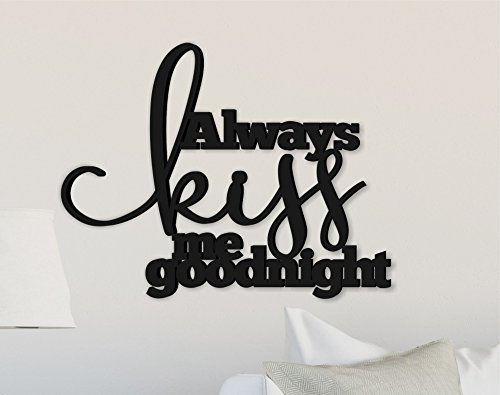 3D-Wortkunst Always Kiss Me Goodnight aus Holz, 33 x 17 cm