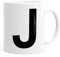 MoonWorks Kaffee-Tasse Buchstaben Buchstabe Arial Bold glänzend Kaffeetasse Teetasse Keramiktasse J weiß Unisize