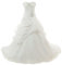 Vantexi Élégant Chérie Organza Robes de mariée Robe de Mariage Perlage Robe de Nuptiale Femmes Longue Ivoire Taille 42