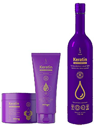 DuoLife - Advanced Formula Haar Shampoo, Spülung & Keratin flüssig im Set - Reparieren und Stärken - 3 Stück - Keratin - Haarpflege-Set