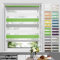 Allesin Doppelrollo Klemmfix ohne Bohren & mit Bohren, Duo Rollos für Fenster und Tür, Klemmrollo Fensterrollo lichtdurchlässig, Sichtschutz und Sonnenschutz, 75x120cm (BxH), Grün-Grau-Weiß