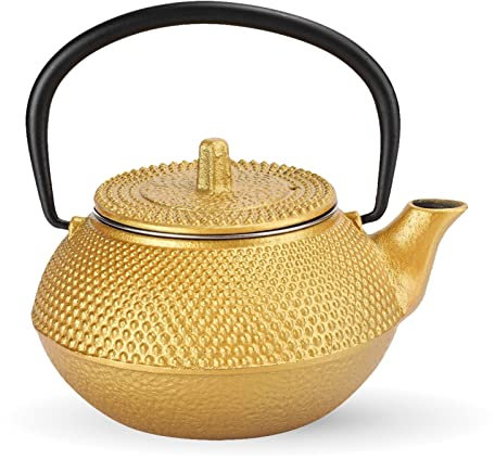 Cast Iron Teapot, 300ml Japanese Tetsubin Tea Kettle Stovetop Tea Pot Coated with Infuser for Loose Leaf and Tea Bags - 10Oz