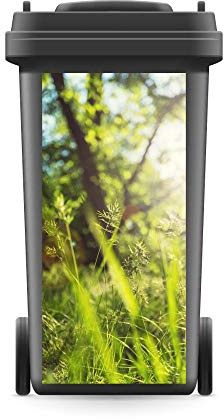WERBEPUNKT. Aufkleber Mülltonne Gras Wiese Natur 720 x 320 mm | Wetterfeste selbstklebende PVC-Folie, UV-bestaendiger Digitaldruck, stark haftend, Made in Germany