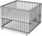 Sämann® Laufgitter 100x100 cm mit Matratze und Schlupfsprossen, stufenlos höhenverstellbar, Baby Laufstall, Buche, gummierte Rollen, grau lackiert
