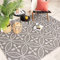 FRAAI In- & Outdoor Teppich - Summer Pattern Grau 80x150cm - Wetterfest - Polypropylen - Flachgewebe - Garten/Terrasse - Terrasse - Rug