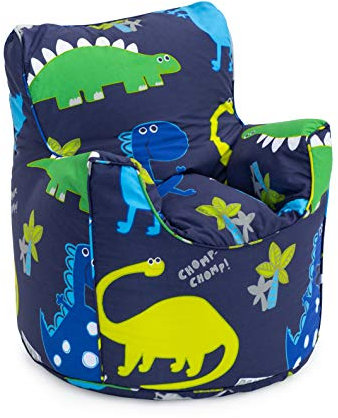 Ready Steady Bed Kindersessel Mit Füllung - Für Mädchen und Jungen, Abnehmbarer Bezug - Kindermöbel, Sitzsack Für Kinderzimmer (Dino Dark)