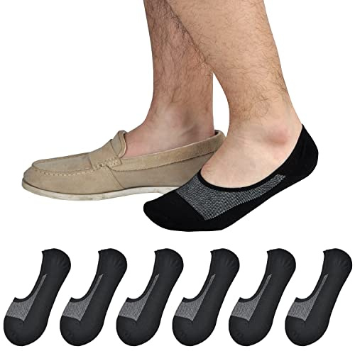 Jormatt 6 Pairs No Show loafer Socks Mens Cotton Sports Trainer Socks Women