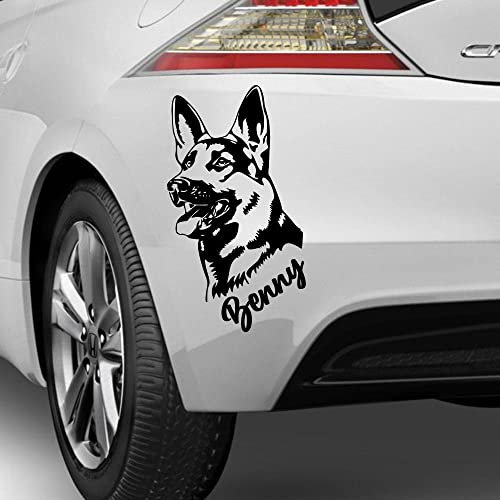 myrockshirt Hundekopf Schäferhund Auto Aufkleber Hund Hunde Name Hundename Autoaufkleber