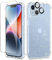 GVIEWIN Compatible with iPhone 14 Case 6.1 Inch 2022, with Tempered Glass Screen Protector + Camera Lens Protector Clear Glitter Sparkle Non-Yellowing Soft Shockproof Women Cover (Glitter)