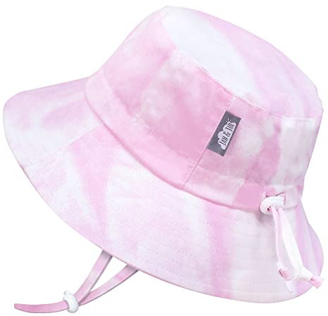 Jan & Jul Kinder Fischerhut für Mädchen mit UV-Schutz UPF 50+ (Rosa Batik-Design, 5-12 Jahre)
