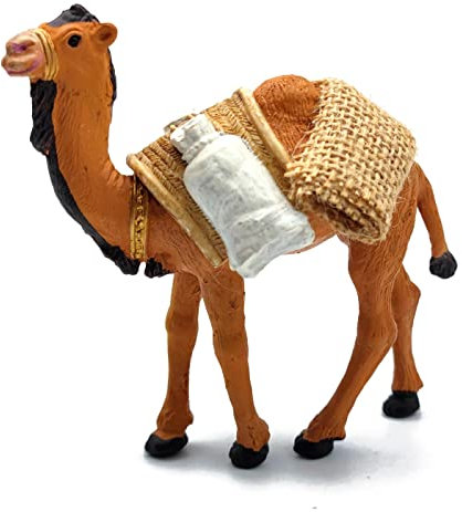 Acan Tradineur - Figura de un Camello de Carga para belén - Fabricado en Durexina - Figuras Decorativas Divertidas para Nacimiento, Navidad, decoración Tradicional - 10 x 5,5 x 11 cm