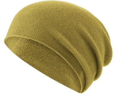 FALKE Unisex Beanie-Mütze Beanie U BE Kaschmir schnelltrocknend warm 1 Stück, Gelb (Mustard 1597), ONESIZE