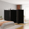 WIFESE Paravent 5 Panneaux Noir 433x180 cm Tissu Séparation de Pièce Polyvalente Cloison de Séparation de Chambre Espace Privé Séparation de Salon Cuisine Mur de Fond Bloquer Le Soleil