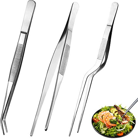 Pinzas de Cocina, 3 Piezas Pinzas de Cocina, para Decorar Alimentos, Cocinar, Hornear, etc, 16cm