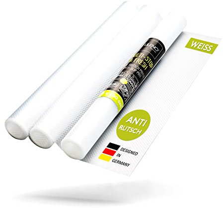 LILENO HOME Schubladenmatte 30x150 cm (Weiss) 3er Set - Antirutschmatte Schubladen als Schubladeneinlage für Kühlschrank - Schublade Einlagen zuschneidbar als Antirutschmatten Küche