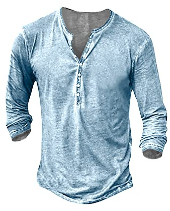 Beotyshow Hemd Herren Langarm Vintage Henley Shirt Männer | Slim Fit, Baumwolle, Freizeit, Vintage, Casual, Leicht, Business, Alltag, Sport, Urlaub, Strand