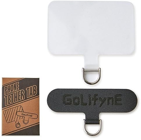 Golifyne Universal Handykette Halterung Patch | Phone Lanyard & Armband Strap Tether Tabs zum umhängen | Handyhalterung Pads für alle Smartphone/iPhone/Samsung/Huawei | Schwarz und Transparent