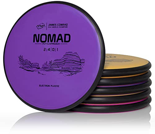 MVP Disc Sports Electron Nomad James Conrad Edition Disc Golf Putter, mittelgroß, 6er-Pack (verschiedene Gewichte/Farben können variieren)