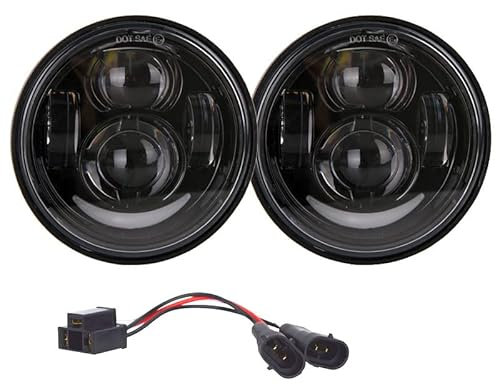 PINTLE Motorrad Scheinwerfer Für Dyna Fat Bob Motorrad-Scheinwerfer-Set, rund, Dual, 4,65 Zoll, Fat Bob-Scheinwerfer, langlebige Projektorlinse