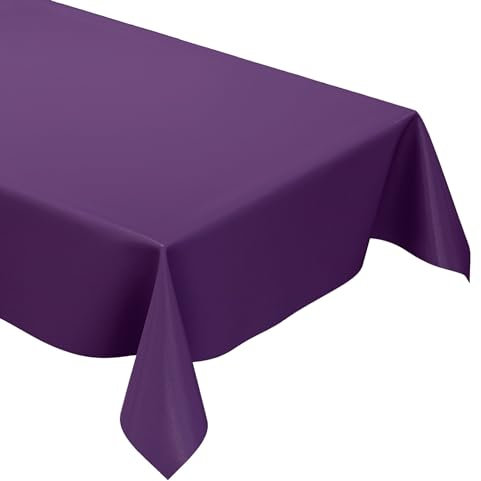 KEVKUS Wachstuch Tischdecke Uni 17 lila einfarbig wählbar in eckig, rund und oval - Größe eckig 120x180cm Schnittkante