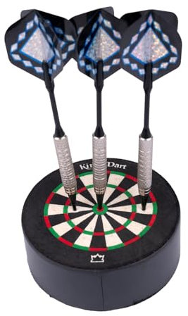 Kings Dart Darthalter | Mini-Dartboard aus hochwertigem Sisal | 10 cm Durchmesser | Ideal zur Aufbewahrung von Darts | Tolles Geschenk für Dart-Fans