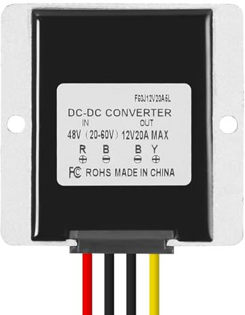 DEWIN Convertidor de Corriente CC, 36V 48V 60V a 12V 20A DC-DC Convertidor Reductor Módulo de Fuente de alimentación Reductor Regulador de Voltaje